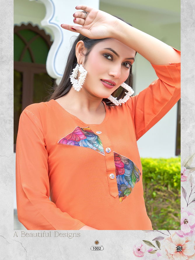 Top Girl By Smylee Rayon Embroidery Ladies Top Catalog